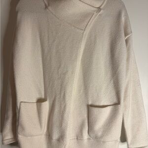 White & Warren Cream Women's Sweater